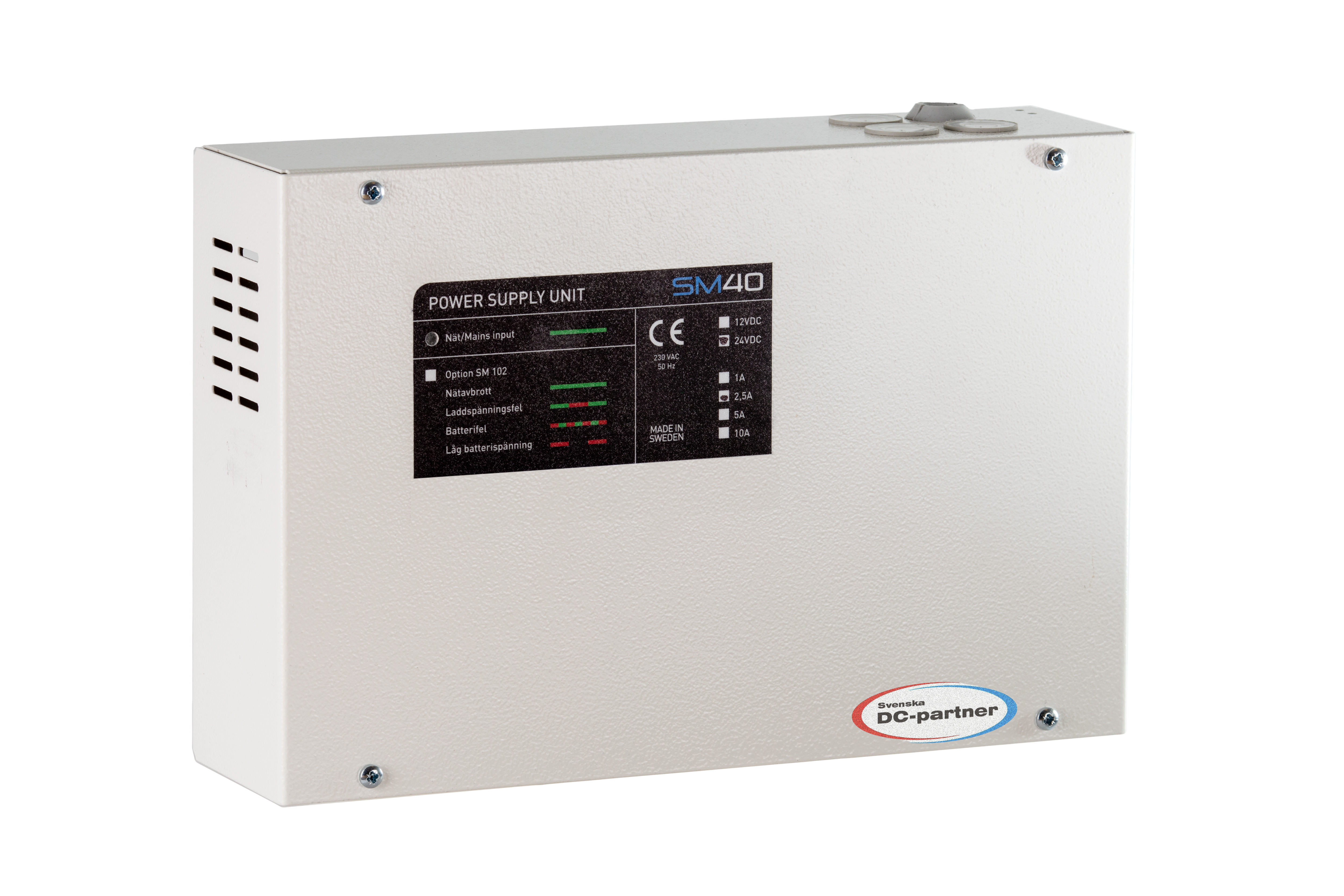 SM40 batteribackup med inbyggda batterier