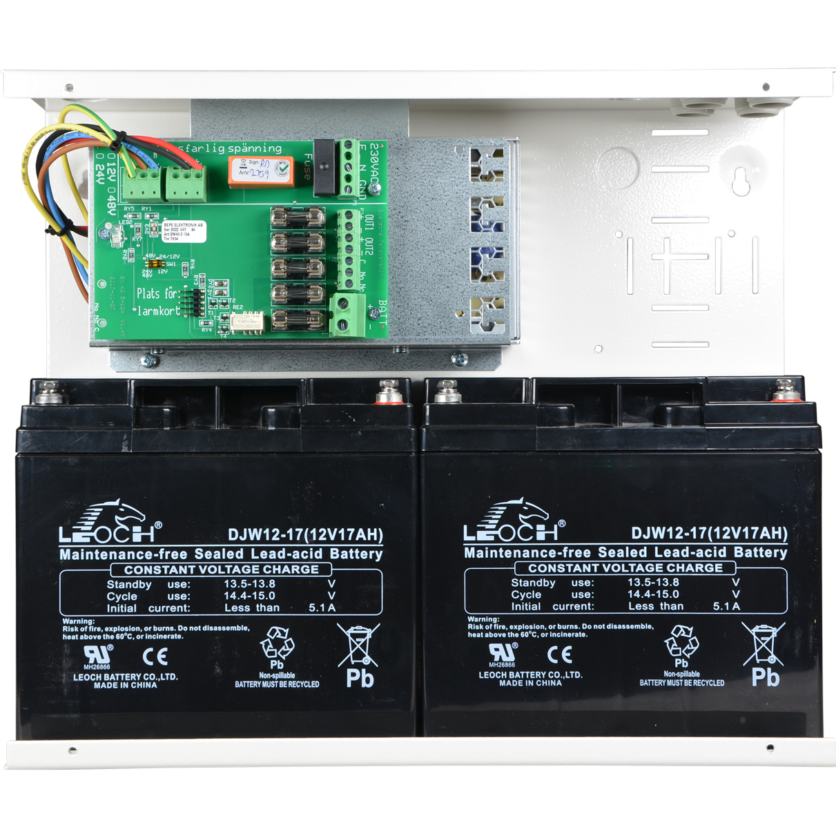 SM40 Large 5A och 10A med 12V 17Ah batterier insida