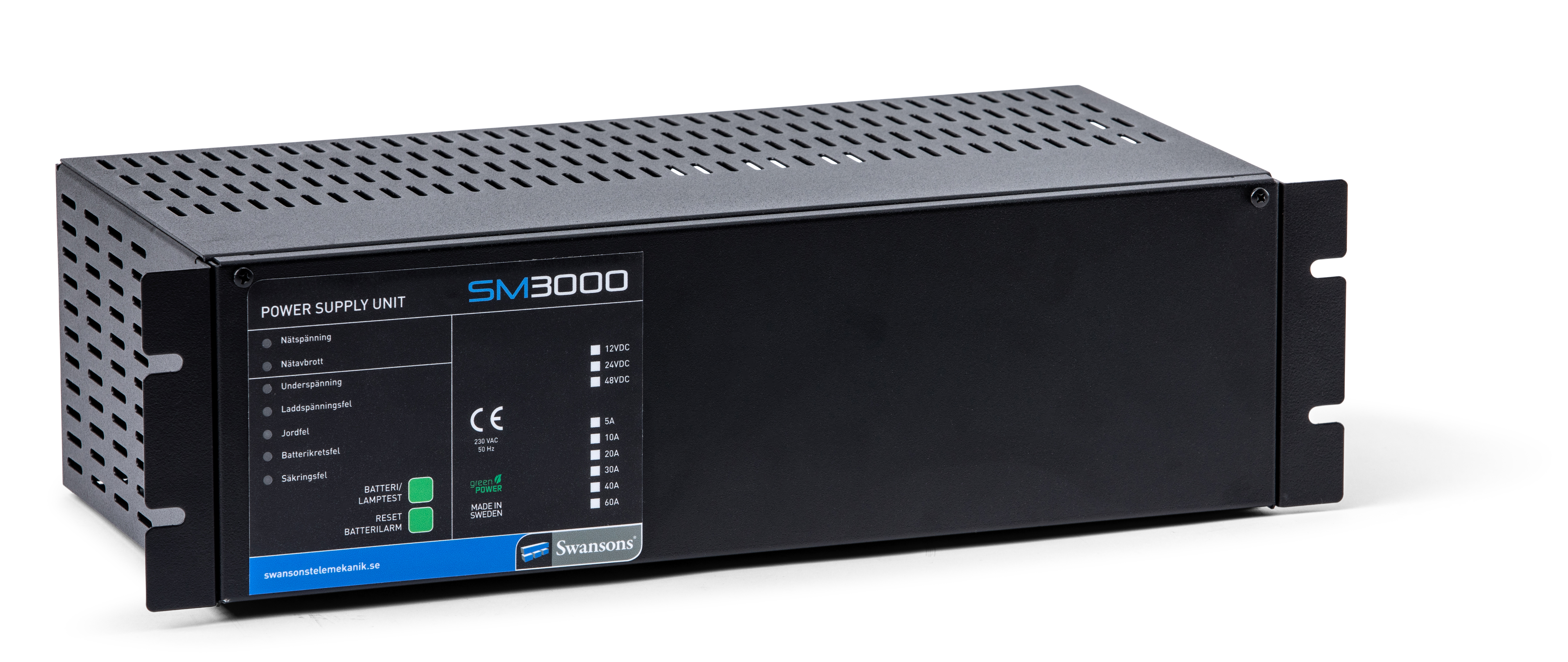 SM3000, rackmonterad batteribackup